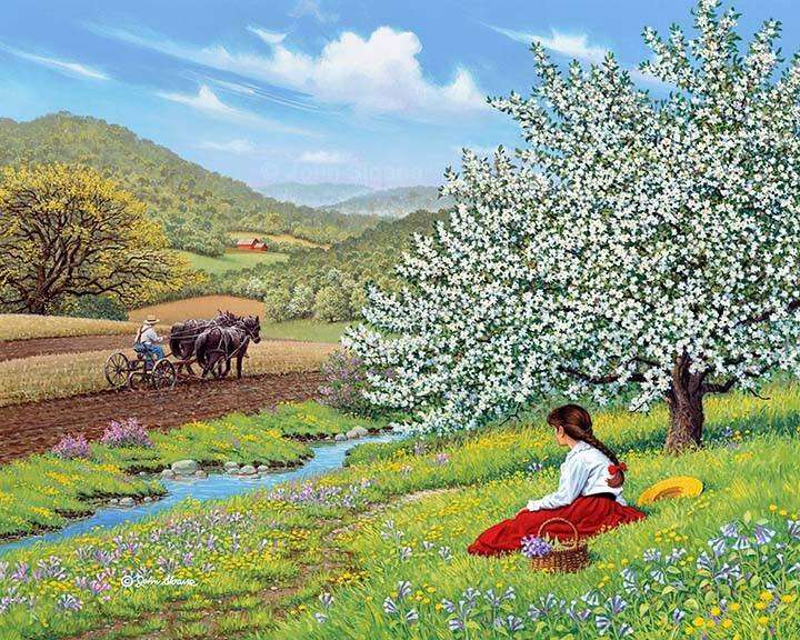 Våren på landsbygden. pussel på nätet
