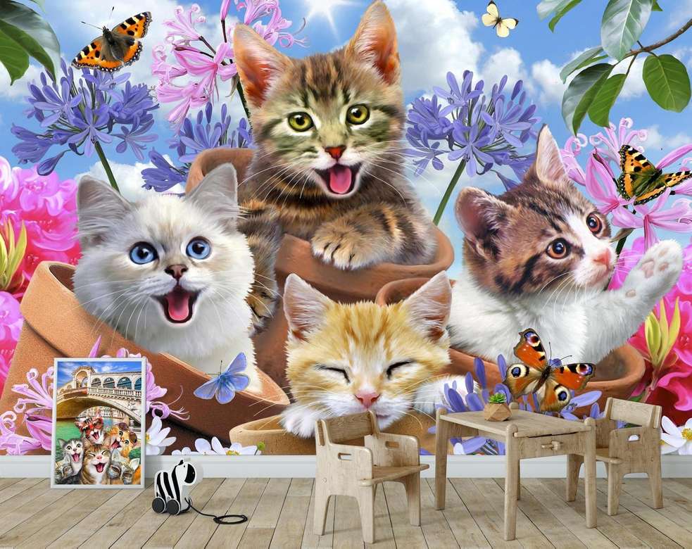 Roztomilé kočky online puzzle
