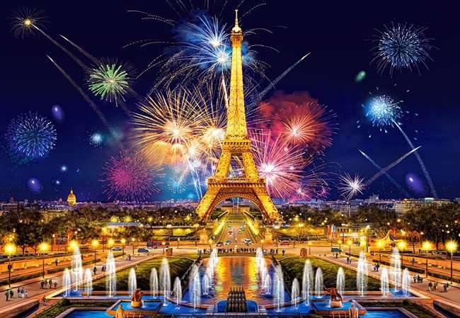 Fogos de artifício em Paris. quebra-cabeças online