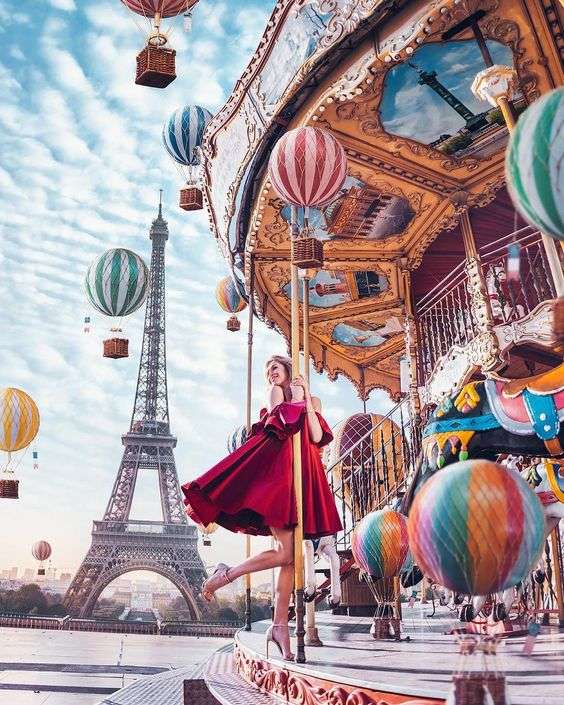 Karusell i Paris Pussel online
