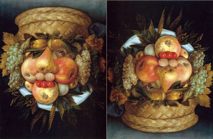 Vändbart fruktporträtt Pussel online