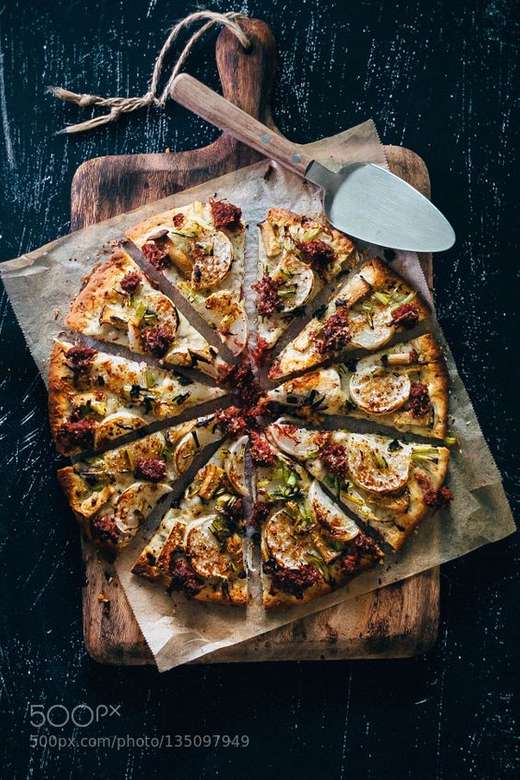 Hemlagad pizza pussel på nätet