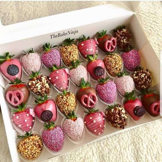 Erdbeeren in Schokolade Online-Puzzle