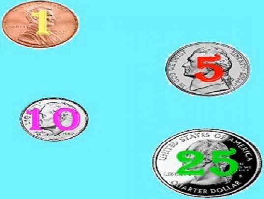 p steht für Penny Nickel Dime Quarter Online-Puzzle