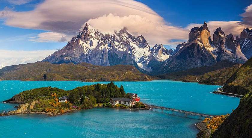 Озеро на фоне гор, национальный парк пазл онлайн