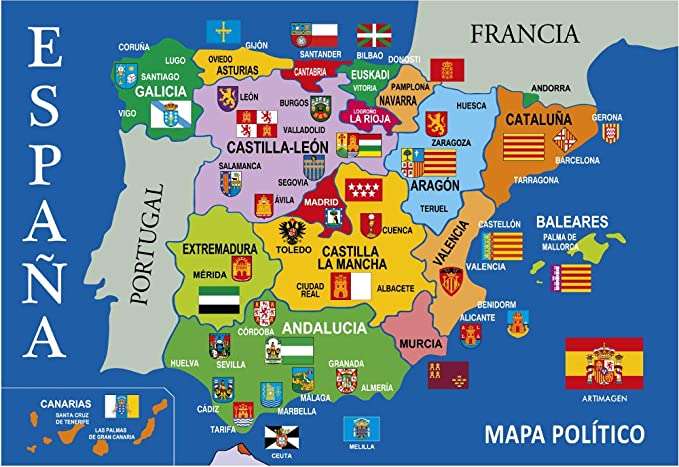 Harta de Spania jigsaw puzzle online