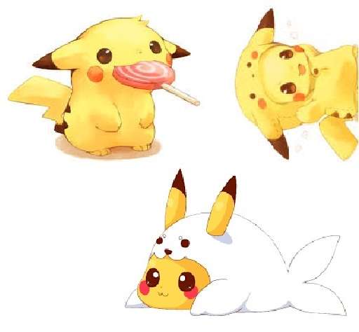 ~ 3 pikachu kawaii ~ puzzle online