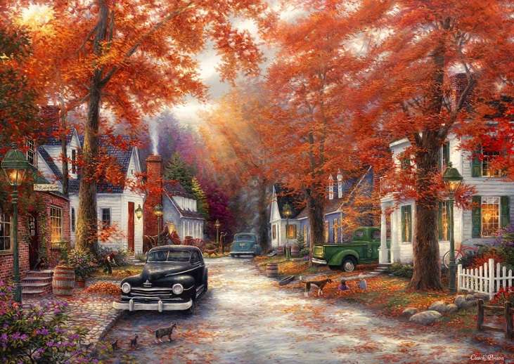 Рисувана есен. онлайн пъзел