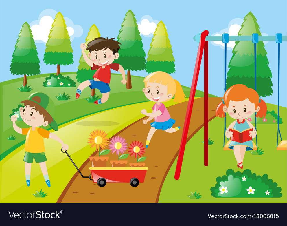 at the playground with friends jigsaw puzzle online