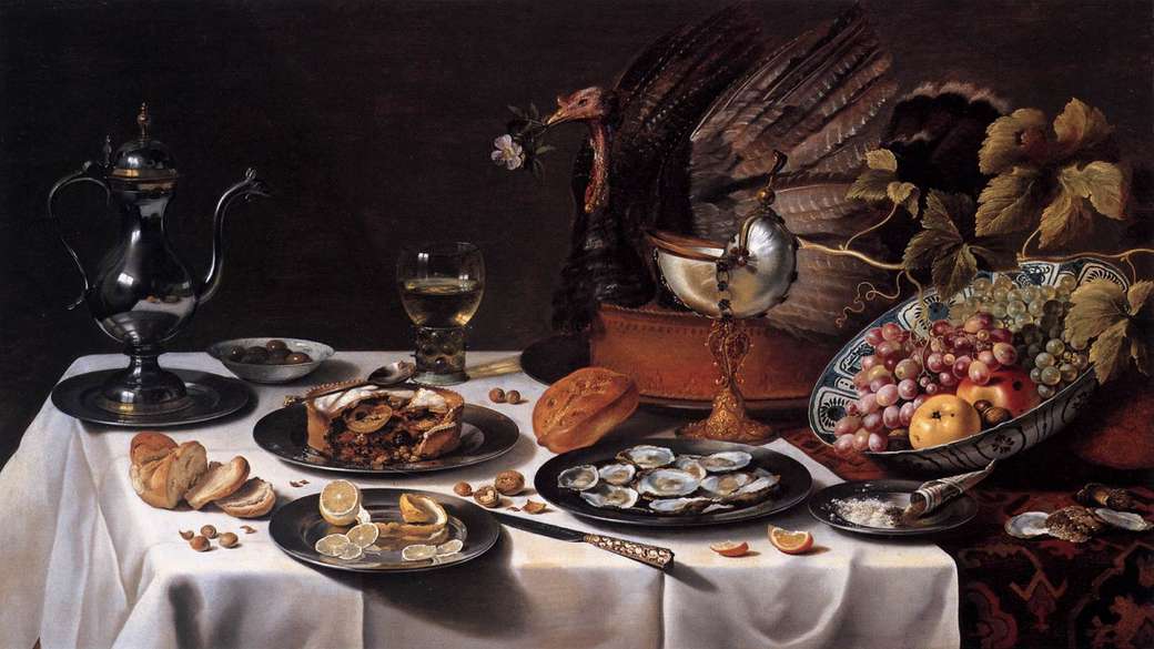 Pieter Claesz  -"Natura morta"1627 puzzle online