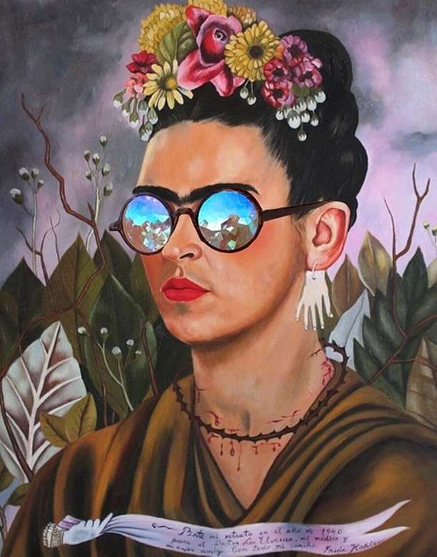 Frida Kahlo självporträtt Pussel online