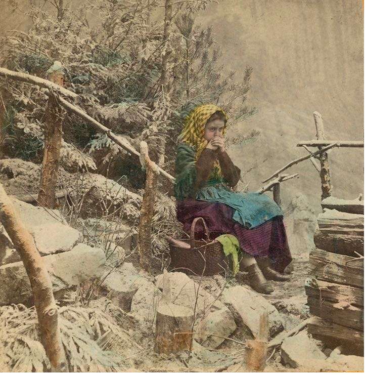 Dcerka dřevorubce ráno, 1875 kolem, online puzzle