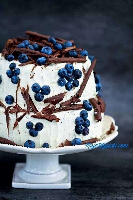 Κέικ κρέμας-βατόμουρου-σοκολάτας online παζλ