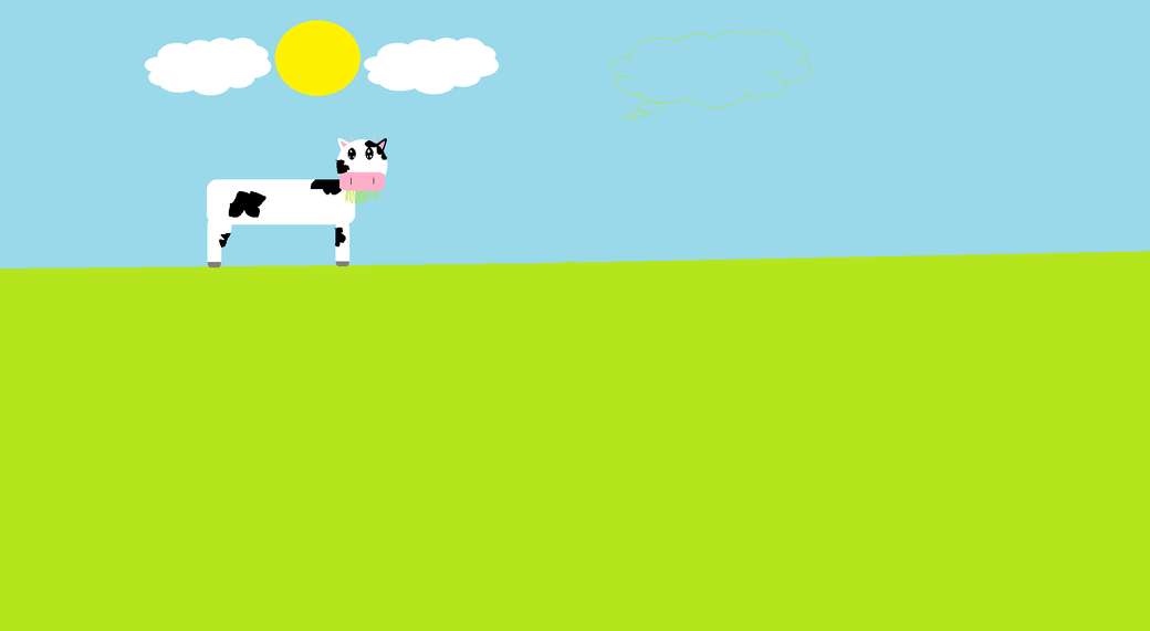 una vaca comiendo pasto Online-Puzzle