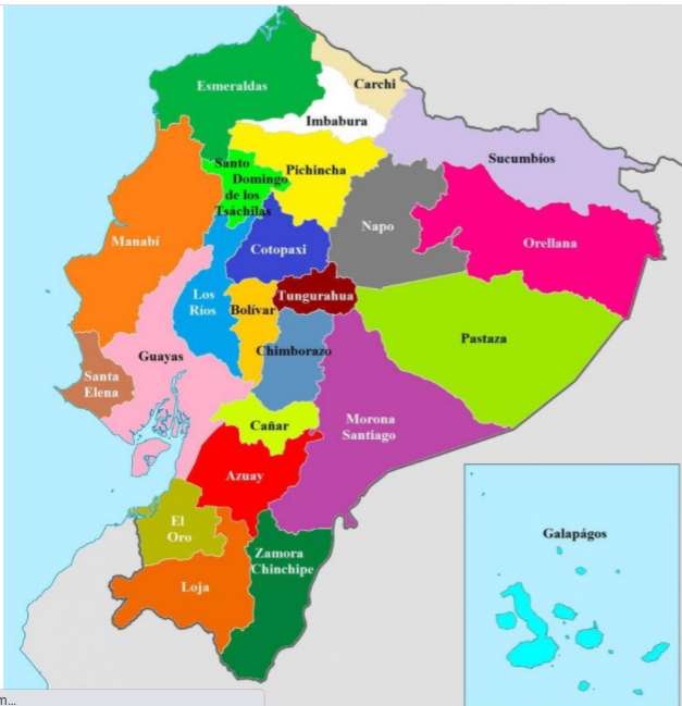 Mapa do meu querido Equador puzzle online