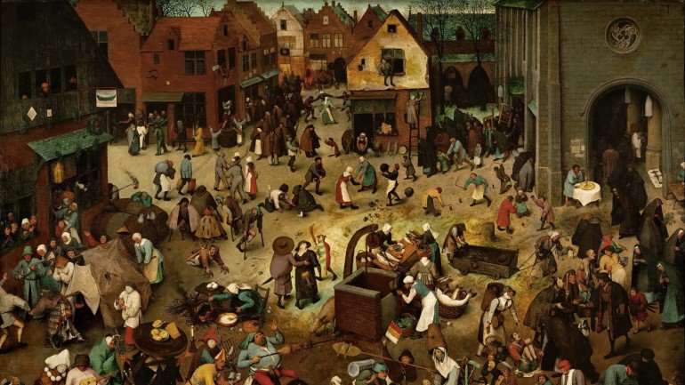 "A karnevál bevezetése és a Quaresma" de Bruegel kirakós online