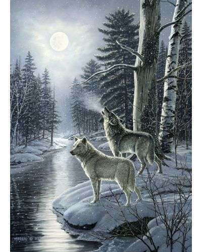 loups au clair de lune puzzle en ligne