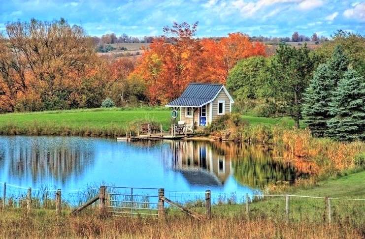 Cottage sur l'étang puzzle en ligne