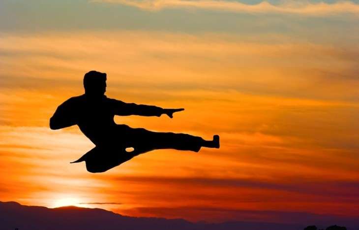 Karate - Flyg vid solnedgången Pussel online