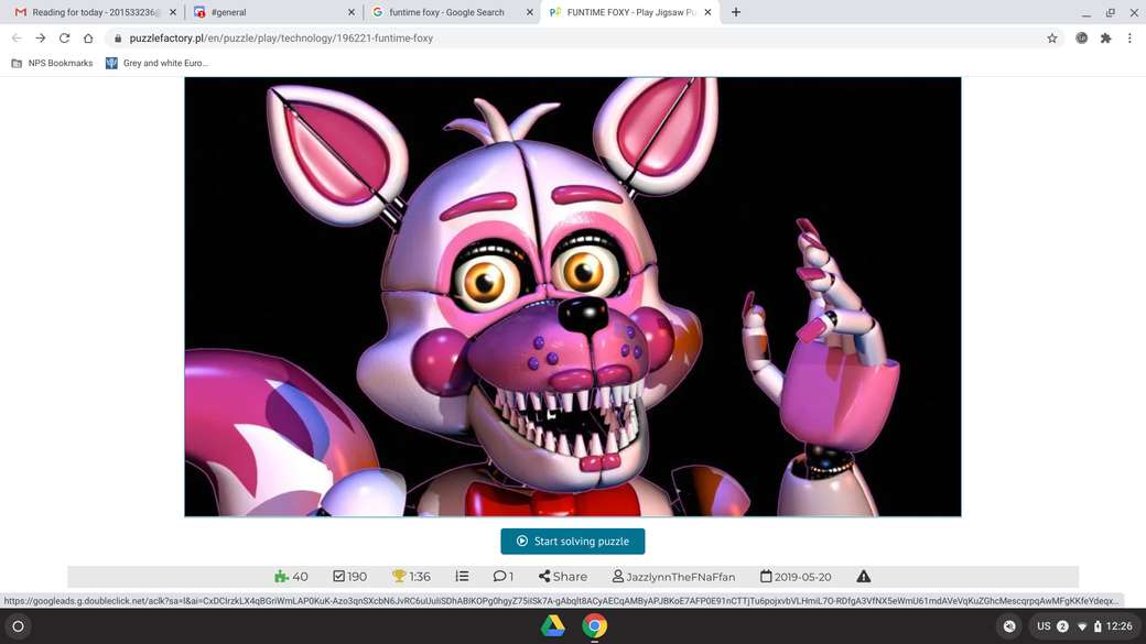 Funtime Foxy Online-Puzzle