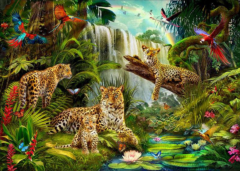 Tropiska djur. Pussel online