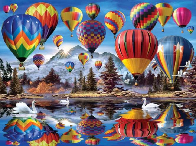 Riesige Luftballons. Online-Puzzle
