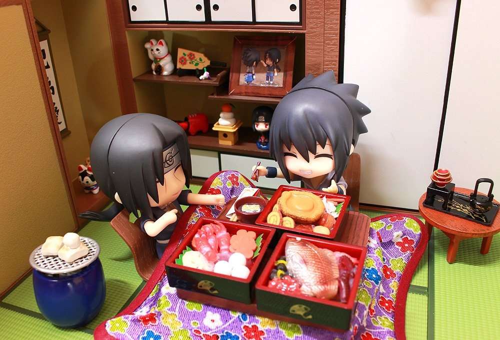 Itachi y Sasuke en comida completa rompecabezas en línea