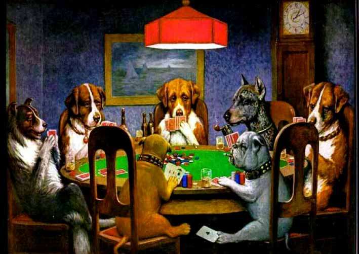 Hundar som spelar poker Pussel online