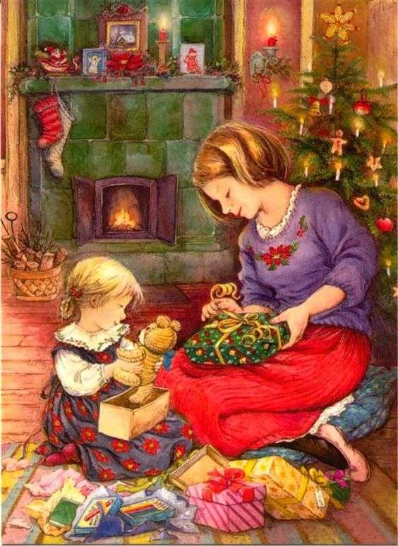 Receiving Christmas presents. jigsaw puzzle online