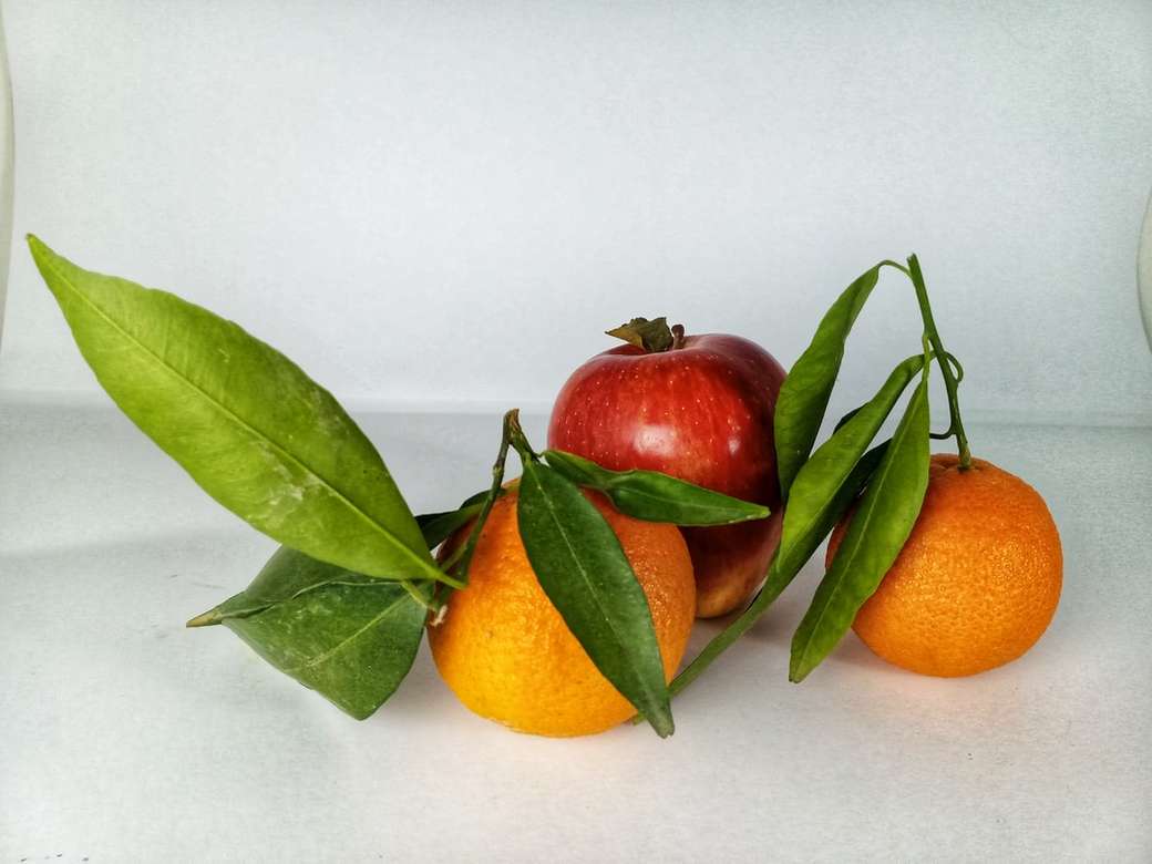 φρούτα πορτοκάλι και μήλο online παζλ