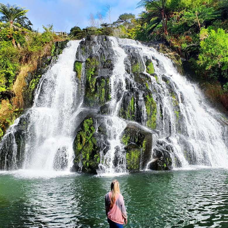 Водопад Охахароа, дефилето Карангахаке, Нова Зеландия онлайн пъзел
