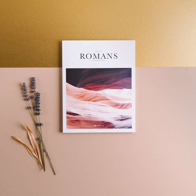 ラベンダーの花の横にあるローマ人の本 オンラインパズル