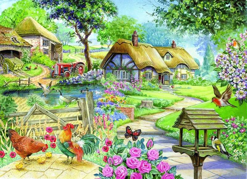 Village peint. puzzle en ligne