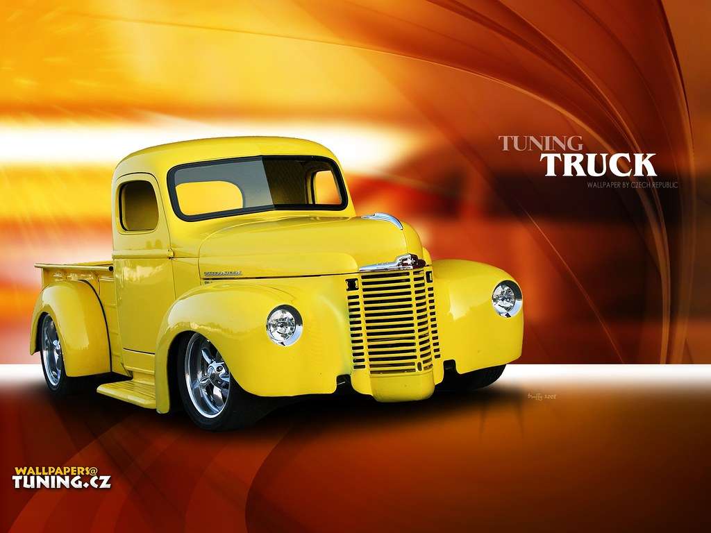 Hot rod - camión amarillo rompecabezas en línea