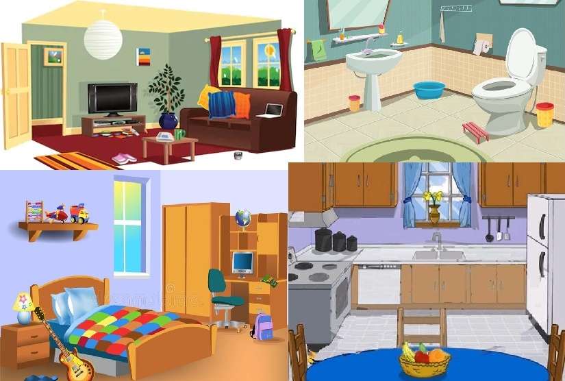 Rooms of the house. - online puzzle