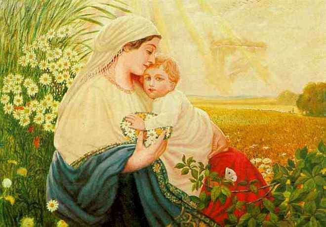 赤ん坊のイエスとマリア ジグソーパズルオンライン