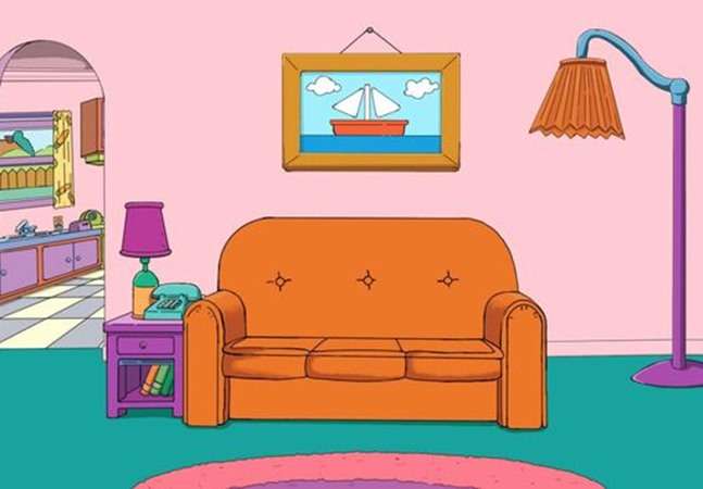 Simpsonův obývací pokoj skládačky online