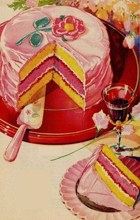 Розовый девчачий торт пазл онлайн