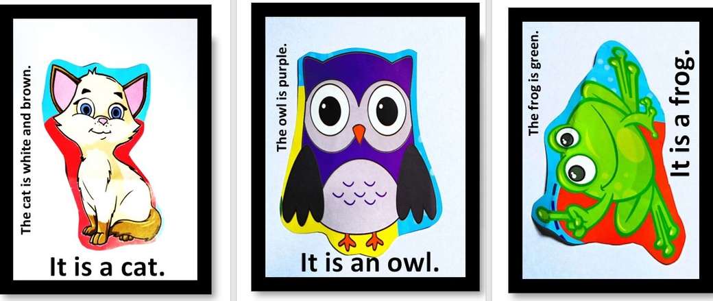 Cat, owl and frog. online puzzle