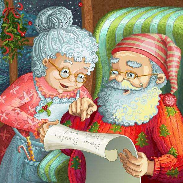 Святой Клаус и леди Клаусс пазл онлайн