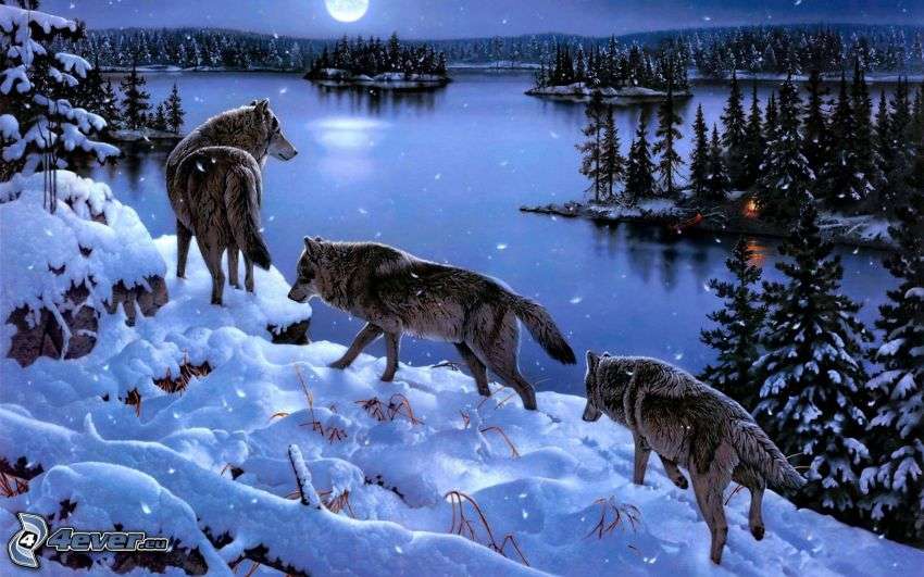 LANDSCAPE WITH WOLVES. jigsaw puzzle online