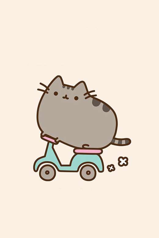 pusheen goes on a motorcycle online puzzle