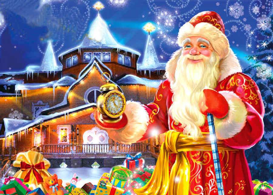 Santa Claus, wacht op 12 uur. legpuzzel online