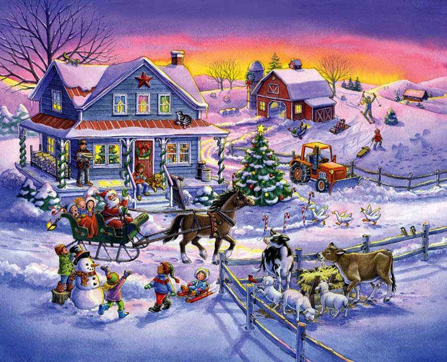 Vánoční pohlednice skládačky online