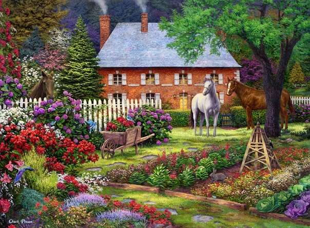 Nel giardino di campagna. puzzle online