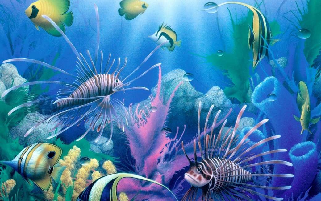 coloridas criaturas marinas rompecabezas en línea