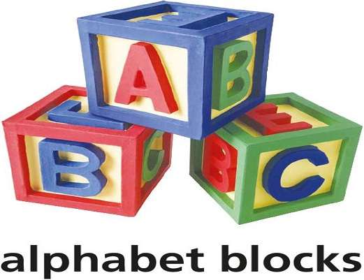 a е за азбучни блокове онлайн пъзел