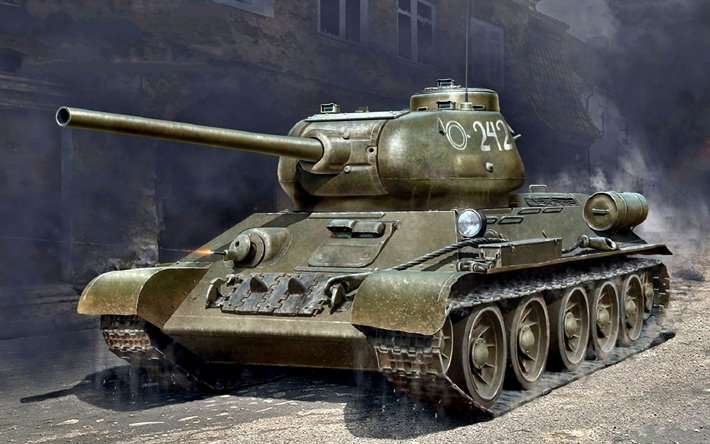 Руски танк T34 / 85 онлайн пъзел