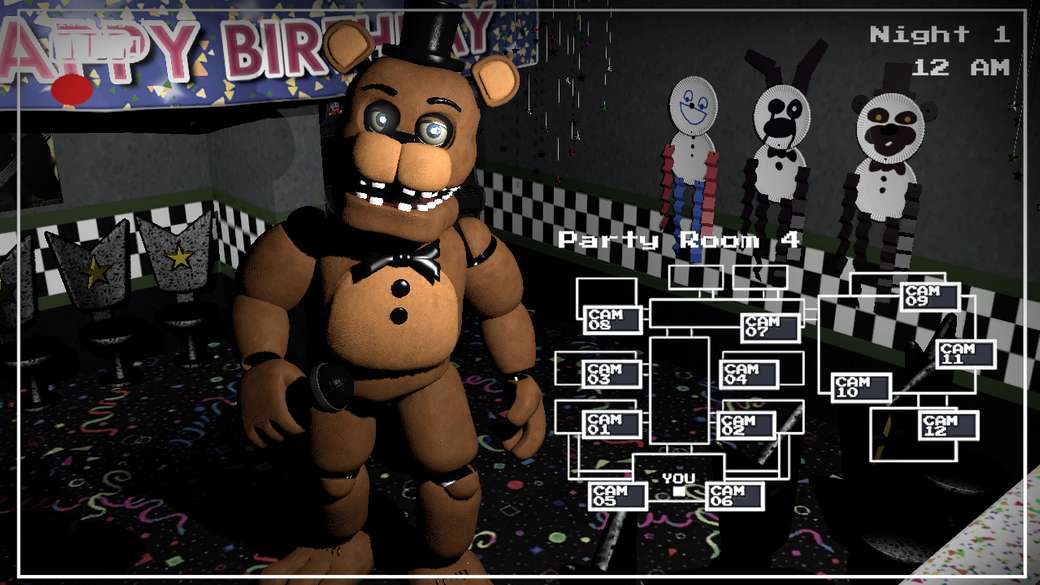 Solve Fnaf 5 - All animatronics jigsaw puzzle online with 45 pieces