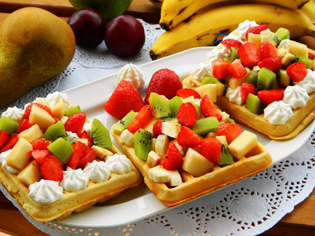 Waffles com frutas puzzle online
